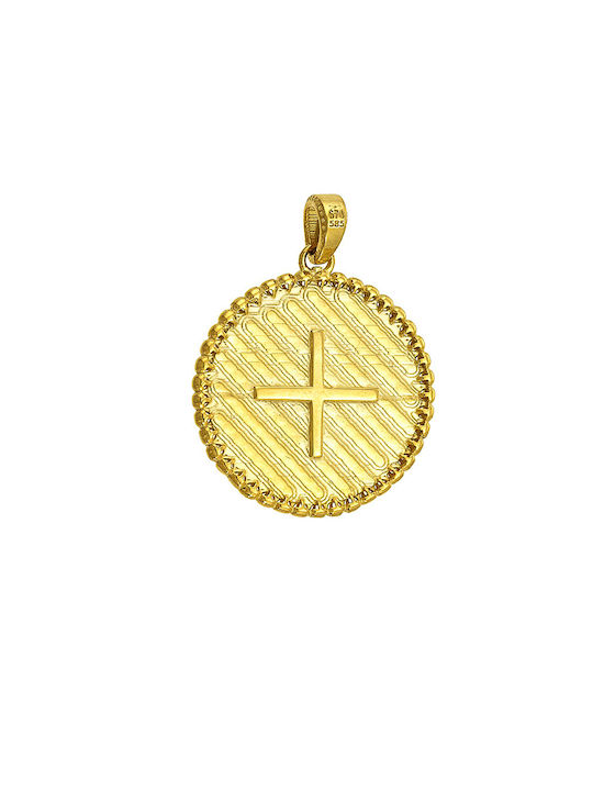 Kritsimis Pendant Kids Talisman Double Sided with Chain Constantine from Gold 14K 52RK5898-2803