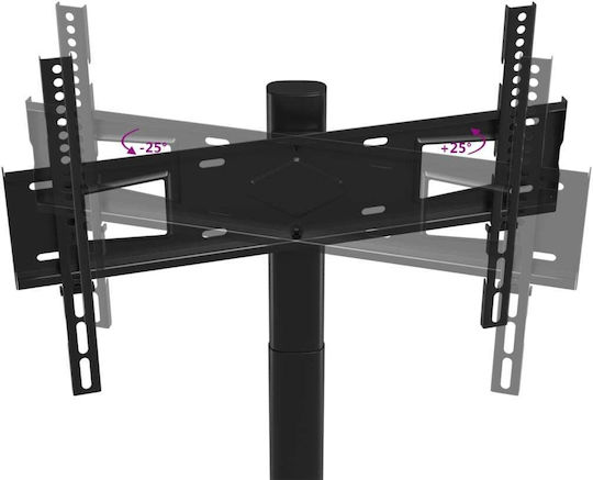vidaXL 379566 TV Mount Floor with Arm up to 65" Black