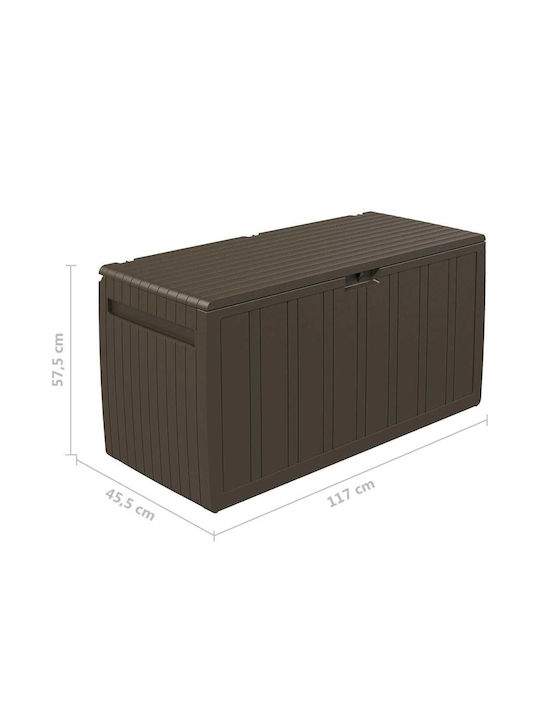 vidaXL Outdoor Storage Box 270lt Brown L117xW45.5xH57.5cm