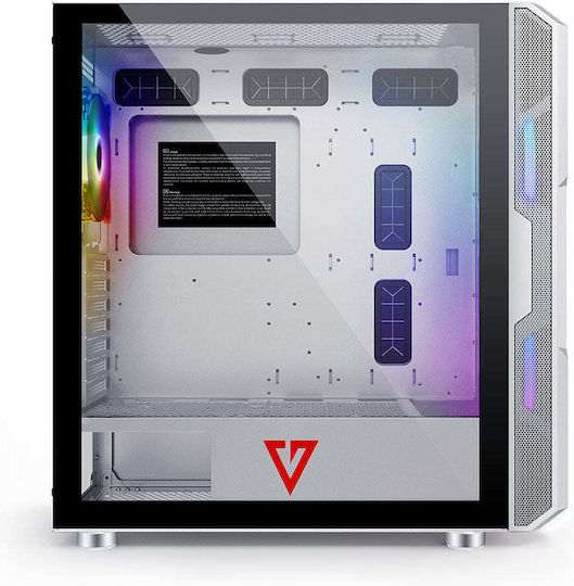 Modecom Amirani Gaming Midi Tower Κουτί Υπολογιστή με Πλαϊνό Παράθυρο Λευκό
