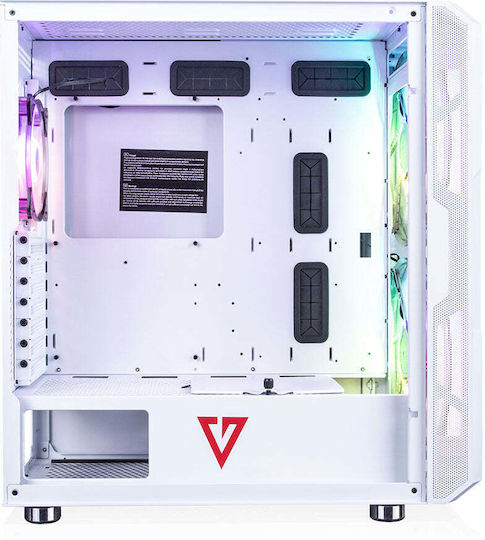 Modecom Amirani Gaming Midi Tower Κουτί Υπολογιστή με Πλαϊνό Παράθυρο Λευκό