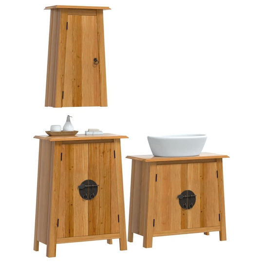 vidaXL Blat cu Lavoar Massif Wood