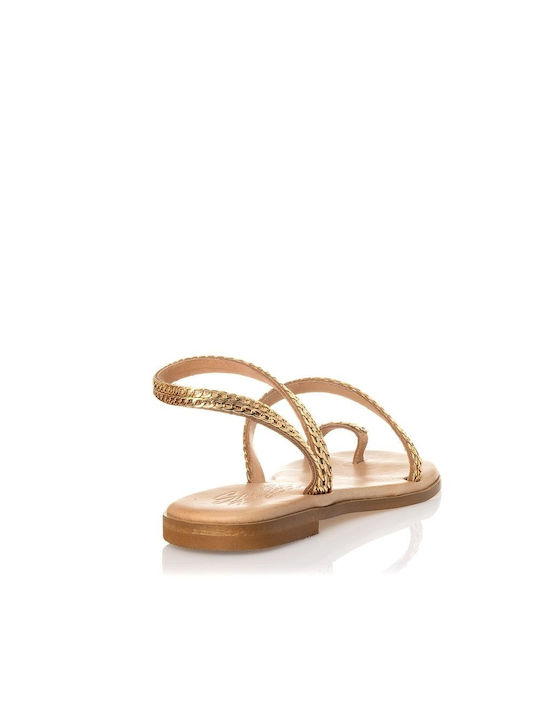 Sante Damen Flache Sandalen in Gold Farbe