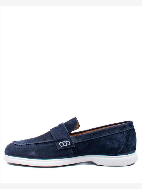 47407 Men's Leather Loafers Blue