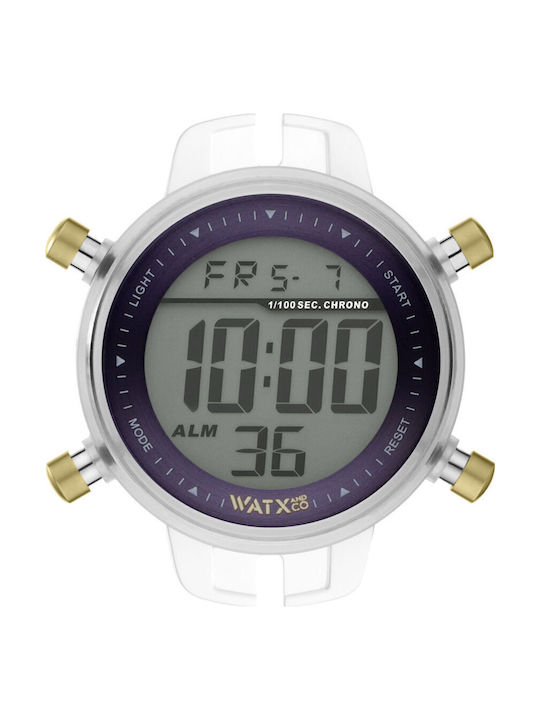 WATX & CO Γυναικείο Ρολόι 43mm Μπαταρίας με Λευκό Καουτσούκ Λουράκι