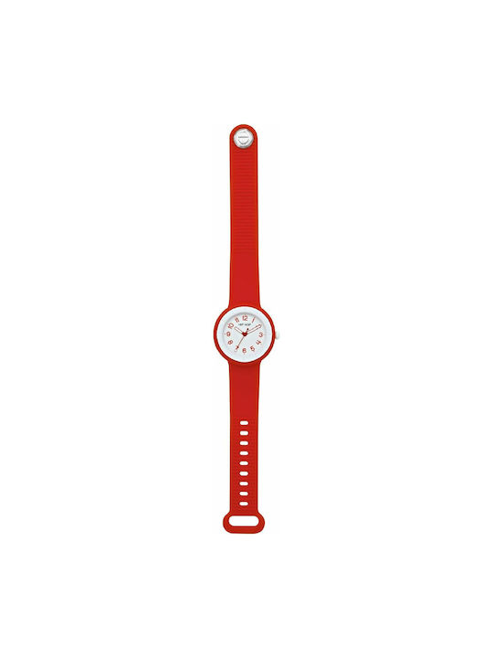 HipHop Watch with Red / Red Rubber Strap