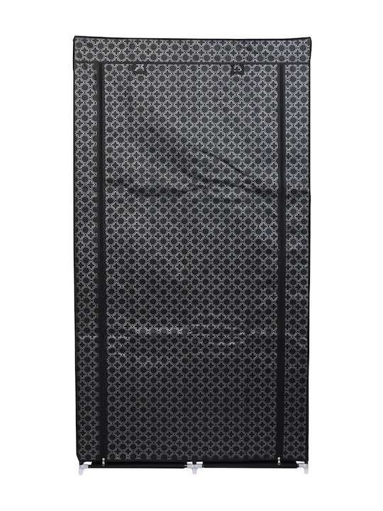 Saska Garden Текстилни гардероби с Цип и Рафтове в Черен Цвят 88x46x170см