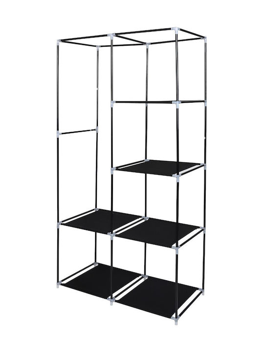 Saska Garden Текстилни гардероби с Цип и Рафтове в Черен Цвят 88x46x170см