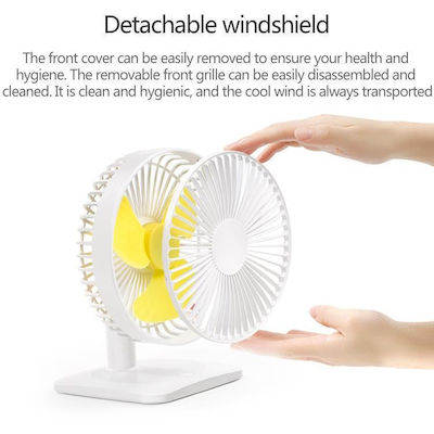 N11 Adjustable Usb Charging Mute Desktop Electric Fan 3 Speed Control White