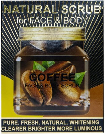 Exfoliant natural pentru față și corp cu cafea Wokali 350 ml