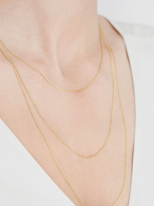 Kritsimis Forzatina Set Gold Chains Neck 14K Length 60cm