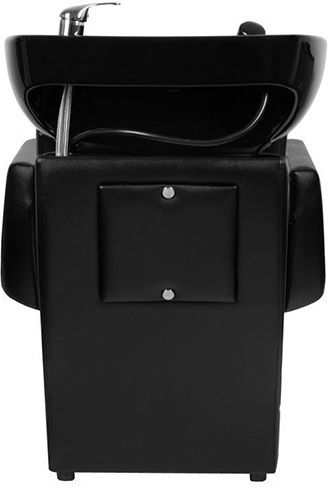 Gabbiano Stationary Hair Salon Sink With Black Chair Made Of Synthetic Skin