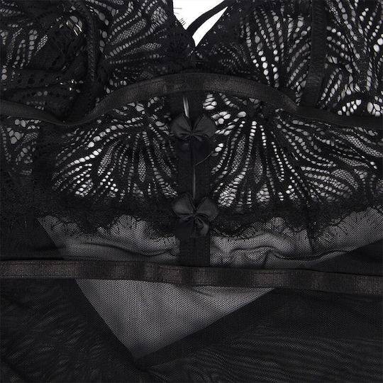 Subblime Sexy Baby Dolls with Lace and Transparency Black