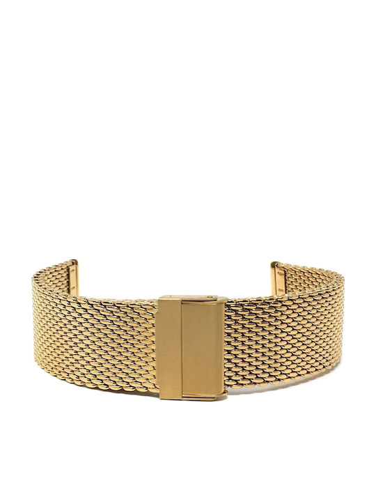 Mesh Μεταλλικό Μπρασελέ Χρυσό 22mm