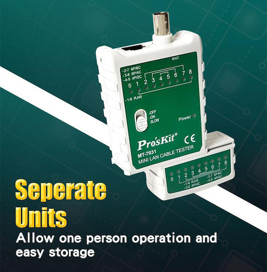 Proskit MT-7031 Tester Καλωδίων Δικτύου RJ45 / BNC / RJ11