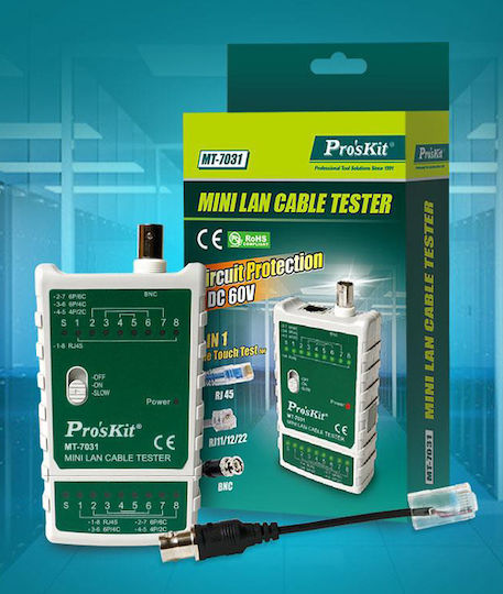 Proskit MT-7031 Tester Καλωδίων Δικτύου RJ45 / BNC / RJ11