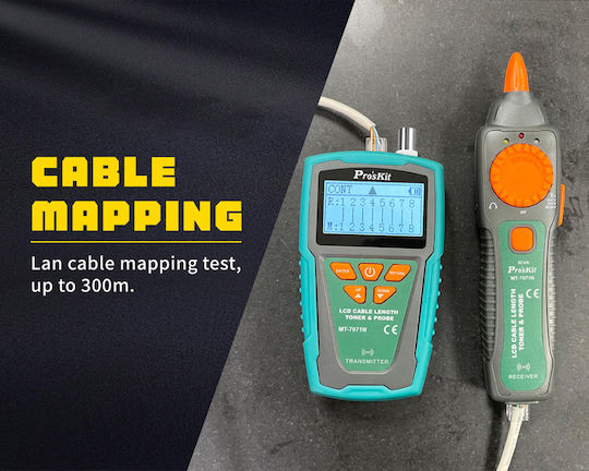 Proskit MT-7071N Tester Καλωδίων Δικτύου RJ45 / BNC / RJ11 / RJ12