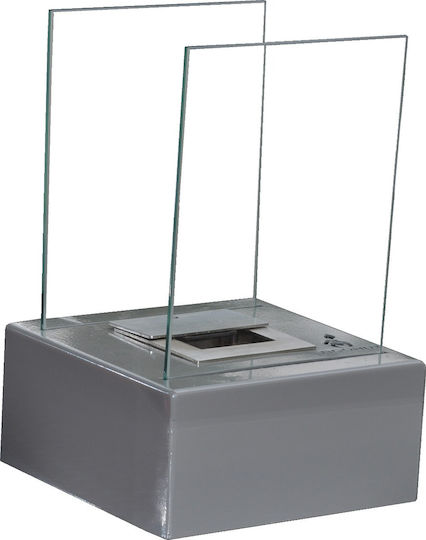 EcoHot Bio Luna 19-1 Επιτραπέζιο Τζάκι Βιοαιθανόλης Εσωτερικού / Εξωτερικού Χώρου Γκρι 19xx32cm