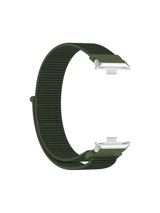 Xiaomi Mi Band 8 Pro Redmi Watch 4 Nylon Loop Metal Connector Watch Band Army Green