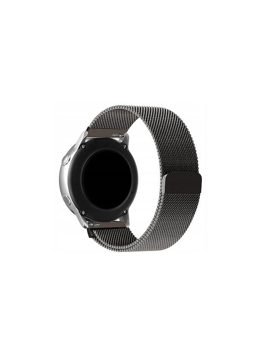 Spacecase Milanese Universal Metal Strap for Smartwatches 22mm Stainless Steel Black 5903943240746