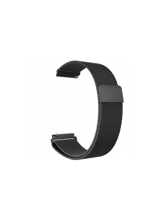 Spacecase Milanese Universal Metal Strap for Smartwatches 22mm Stainless Steel Black 5903943240746