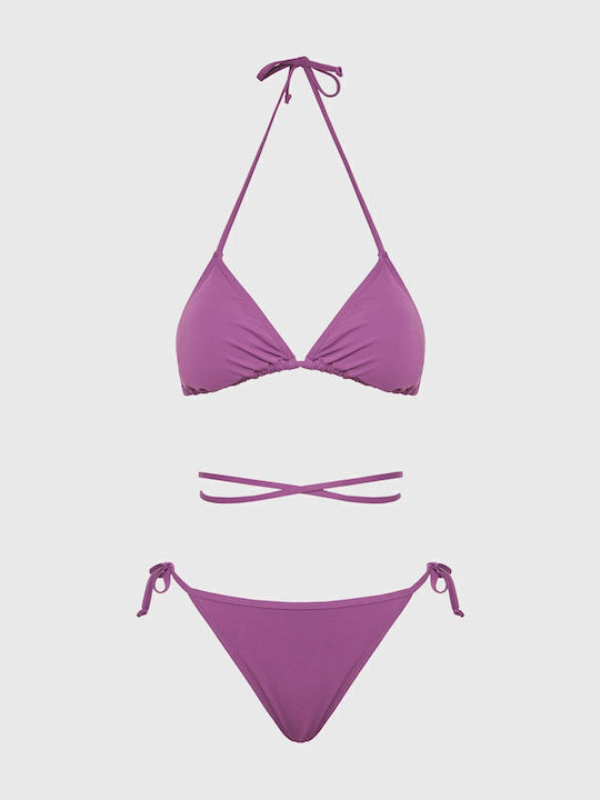 Bikini Inferioare cu Dantelă Violet