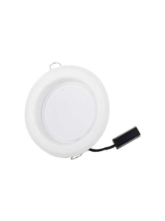 Rotund Plastic Spot Încorporat cu LED Integrat și Lumină Alb Natural Alb 1buc