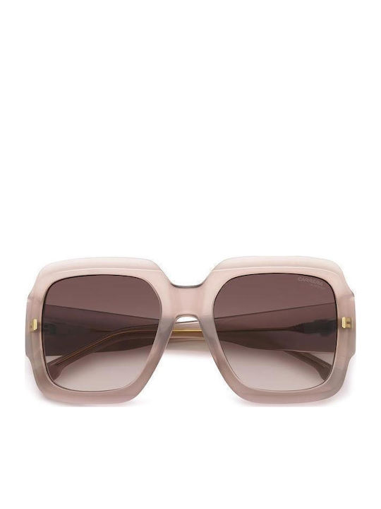 Carrera Unisex Sunglasses with Beige Horn-Rimmed Frame and Grey Gradient Lenses 3004/S FWM/HA