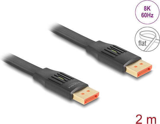 DeLock Cable DisplayPort male - DisplayPort male 2m Μαύρο (81006)