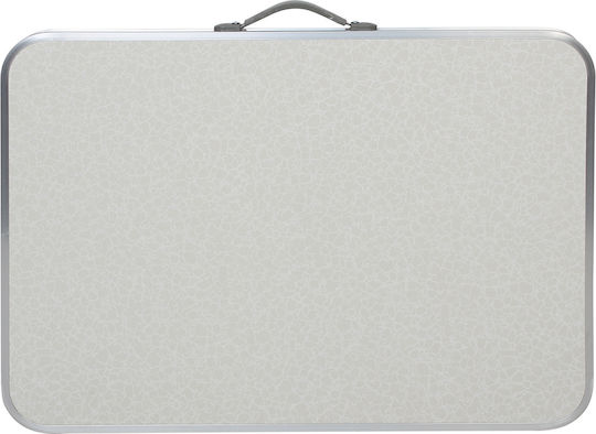 Keskor Τραπέζι Αλουμινίου για Camping Πτυσσόμενο 60x50x50cm Ασημί