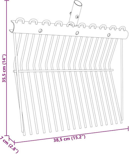 Vidaxl Double-Headed Pitchfork 18 Teeth Black Steel