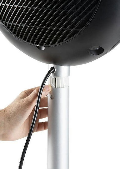 Domo Pedestal Fan 35W with 28cm Diameter Black