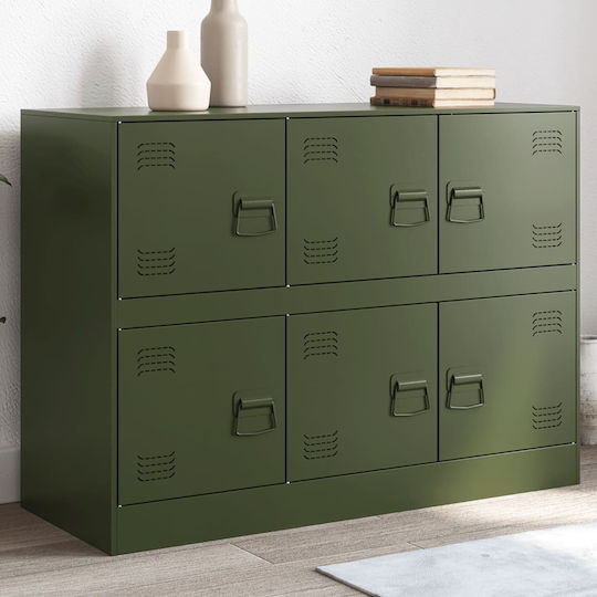 Sideboard made of Metal Green olive oil 99x39x73cm