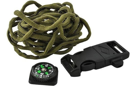Survival Kit Bracelet with Compass Green