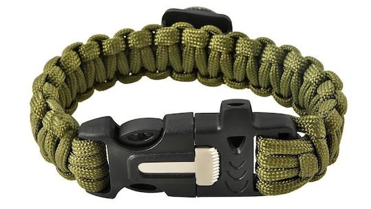 Survival Kit Bracelet with Compass Green
