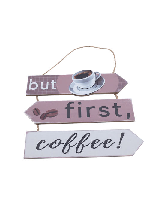 Uncle George Hanging Wall Decor Coffee Multicolour Wooden 23.5x0.5x21cm