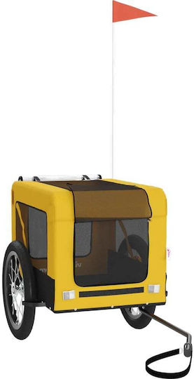 vidaXL Dog Carrying Yellow Bicycle Trailer for 45kg Pets L135xW73.5xH68.5cm