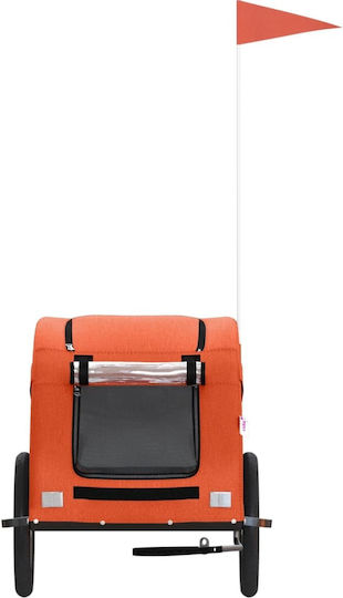 vidaXL Dog Carrying Orange Bicycle Trailer for 45kg Pets L137xW72xH68cm