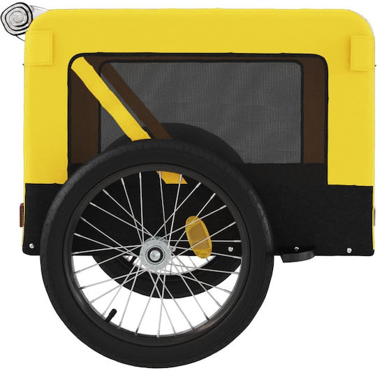 vidaXL Dog Carrying Yellow Bicycle Trailer for 45kg Pets L135xW73.5xH68.5cm