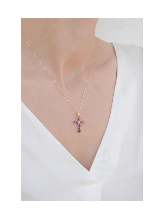 Kritsimis Gold Kreuz 14K mit Kette