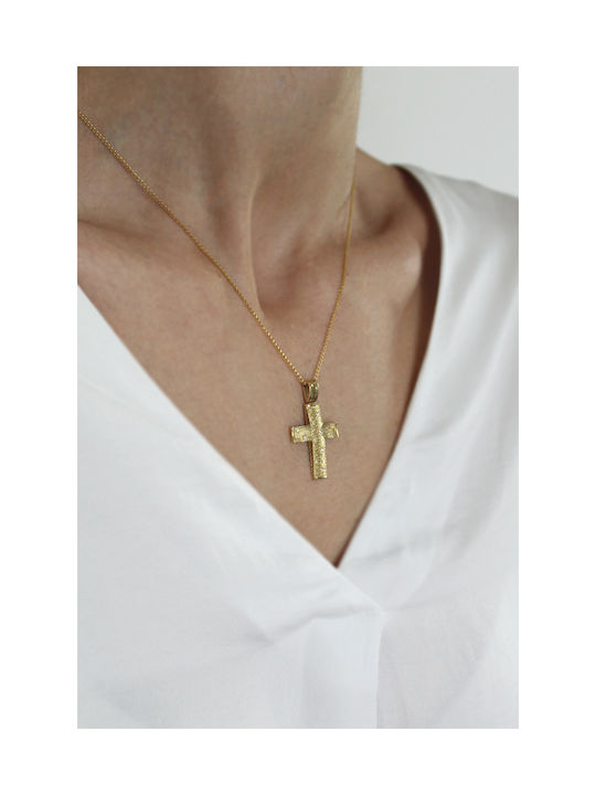 Kritsimis Damen Gold Kreuz 14K mit Kette