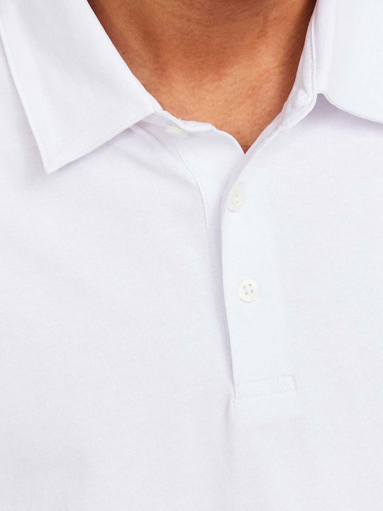 Jack & Jones Bluza Bărbătească cu Mânecă Scurtă Polo White