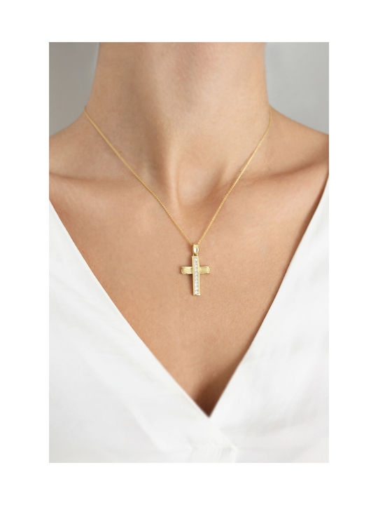 Kritsimis Women's Gold Cross 14K with Chain