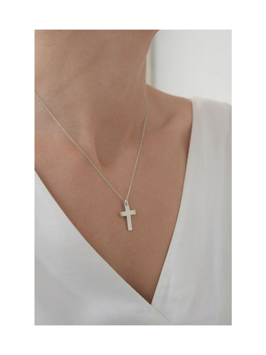 Kritsimis Damen Weißgold Kreuz 14K mit Kette