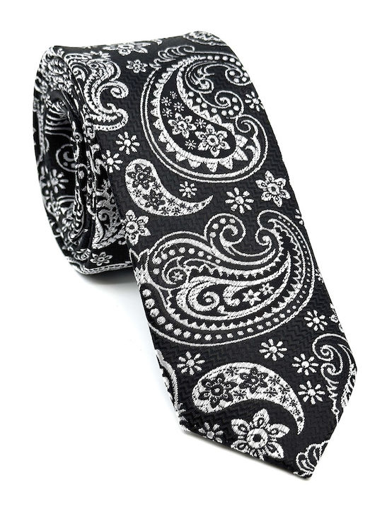 Legend Accessories Σετ Ανδρικής Γραβάτας με Σχέδια σε Μαύρο Χρώμα