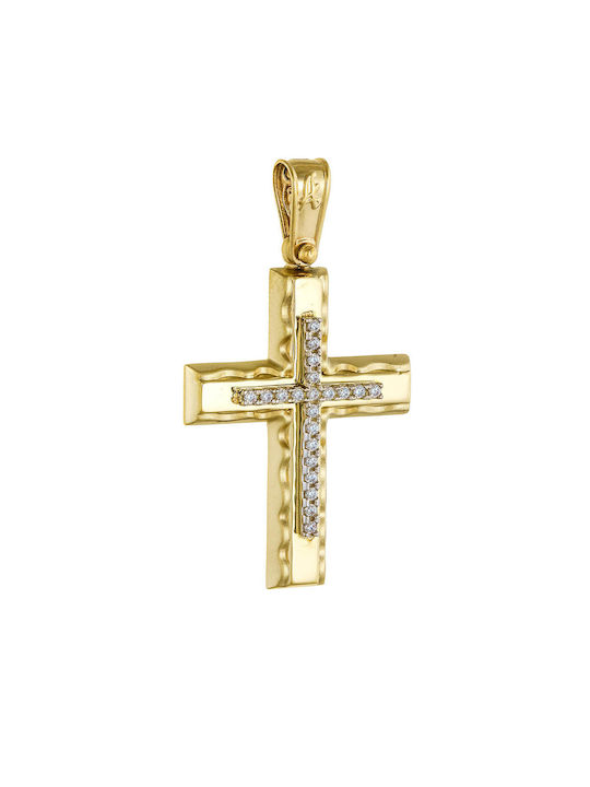 Kritsimis Damen Gold Kreuz 14K mit Kette