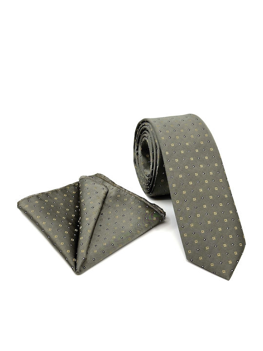Legend Accessories Men's Tie Set Printed in Khaki Color