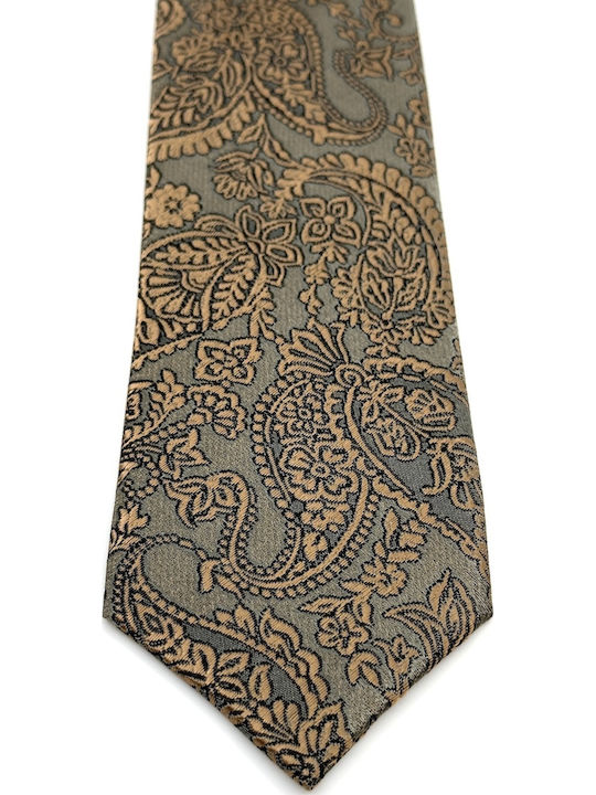 Legend Accessories Σετ Ανδρικής Γραβάτας με Σχέδια σε Χακί Χρώμα