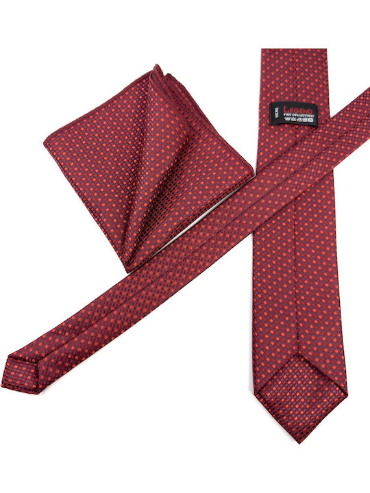 Legend Accessories Men's Tie Set Printed in Red Color