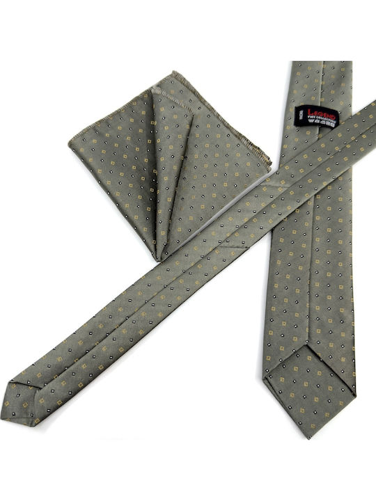 Legend Accessories Men's Tie Set Printed in Khaki Color